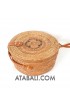 large wide round ata sling bag with small flower pattern